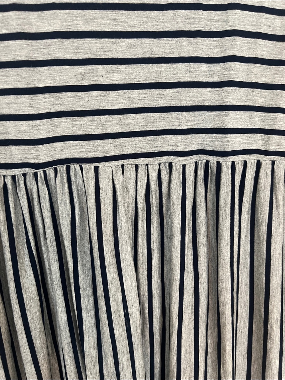 Suzanne Betro Women’s Gray with Black Stripes Short Sleeve Midi Dress Sz XL - Picture 6 of 15